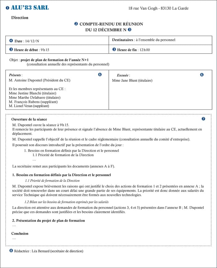 Modèle de compte-rendu de réunion word